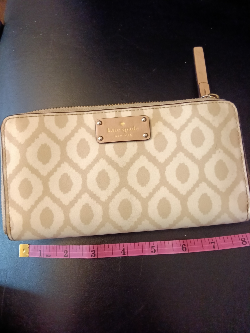 Kate Spade New York Penn Place Ivory Ikat Zip-Around Continental Wallet C/O